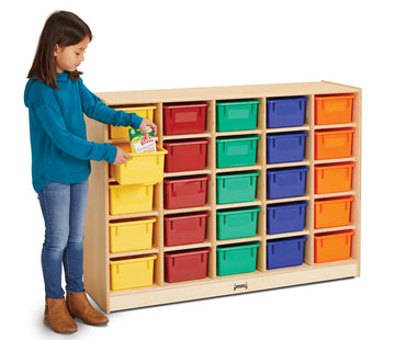 Jonti-Craft® 25 Cubbie-Tray Mobile Storage - with Colored Trays