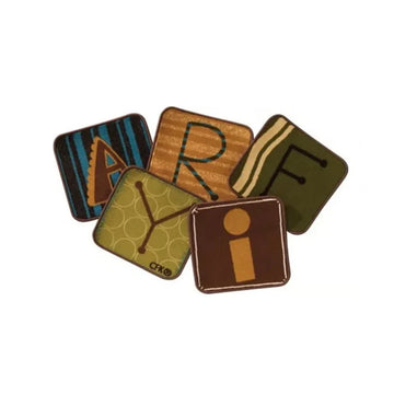 Toddler Alphabet Blocks Seating Squares Nature Colors Set of 26