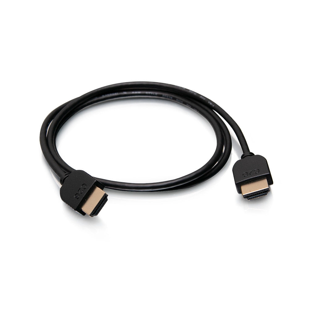 C2G 6ft (1.8m) Plus Series Slim Flexible HDMI Cable with Low Profile Connectors – 4K 60Hz