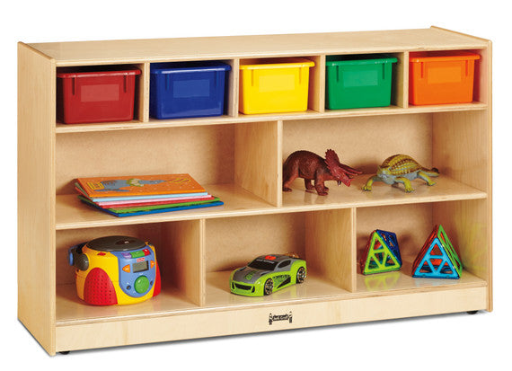 Jonti-Craft® Low Combo Mobile Storage Unit - with Clear Bins