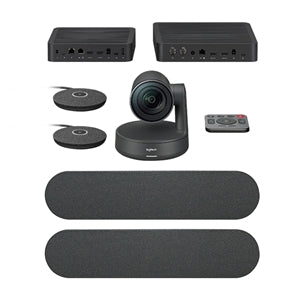 Logitech Rally Plus UHD 4K Conference Camera System with Dual-Speakers and Mic Pods Set