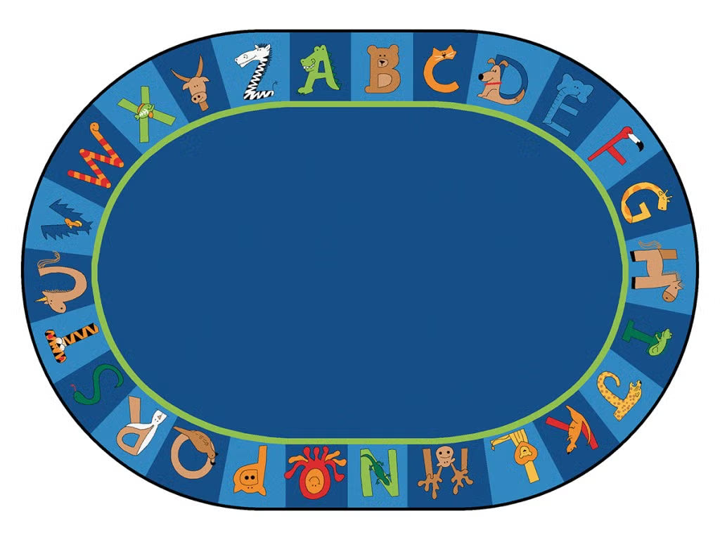 A to Z Animals Rug Oval