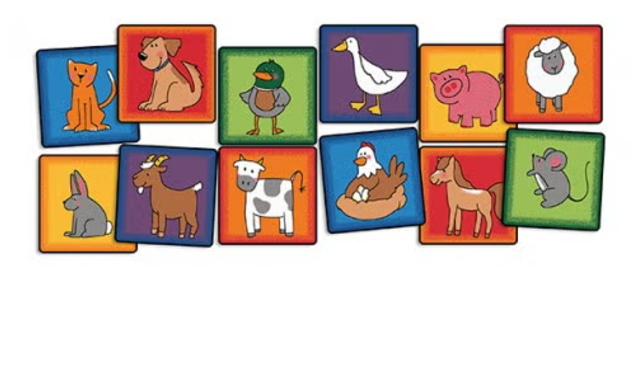 Farm Animal Seating Squares Set of 12