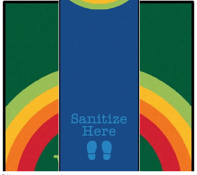 Rainbow Dot Sanitize Here Value Runner