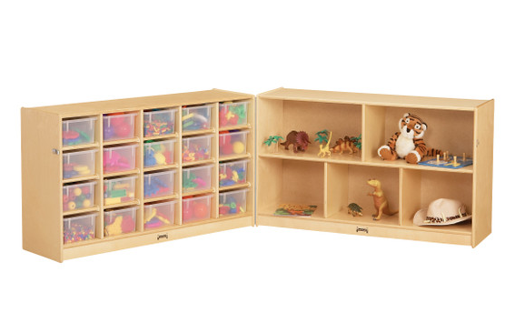 Jonti-Craft® 20 Cubbie-Tray Fold-n-Lock - with Clear Trays