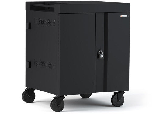 Bretford Pre-wired CUBE Cart - 2 Shelf, Charcoal - For 32 Devices