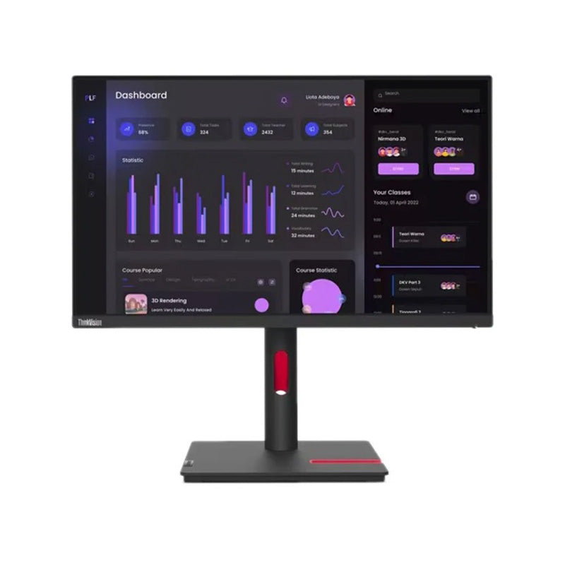 Lenovo ThinkVision T24i-30 24" Class Full HD LCD Monitor - 16:9 - Raven Black