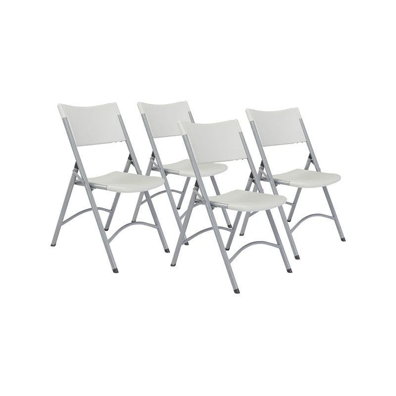 NPS 600 Series Heavy Duty Plastic Folding Chair, Speckled Grey (Pack of 4)