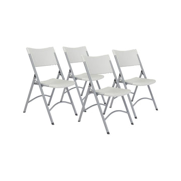 NPS 600 Series Heavy Duty Plastic Folding Chair, Speckled Grey (Pack of 4)