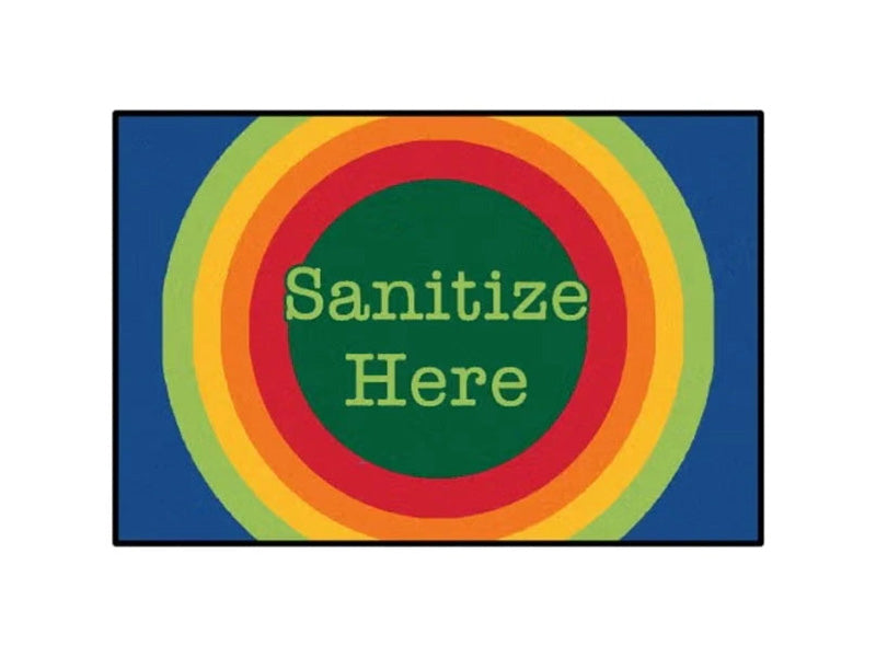 Rainbow Dot Sanitize Here Value Rug