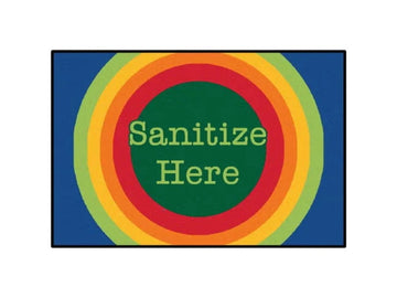 Rainbow Dot Sanitize Here Value Rug