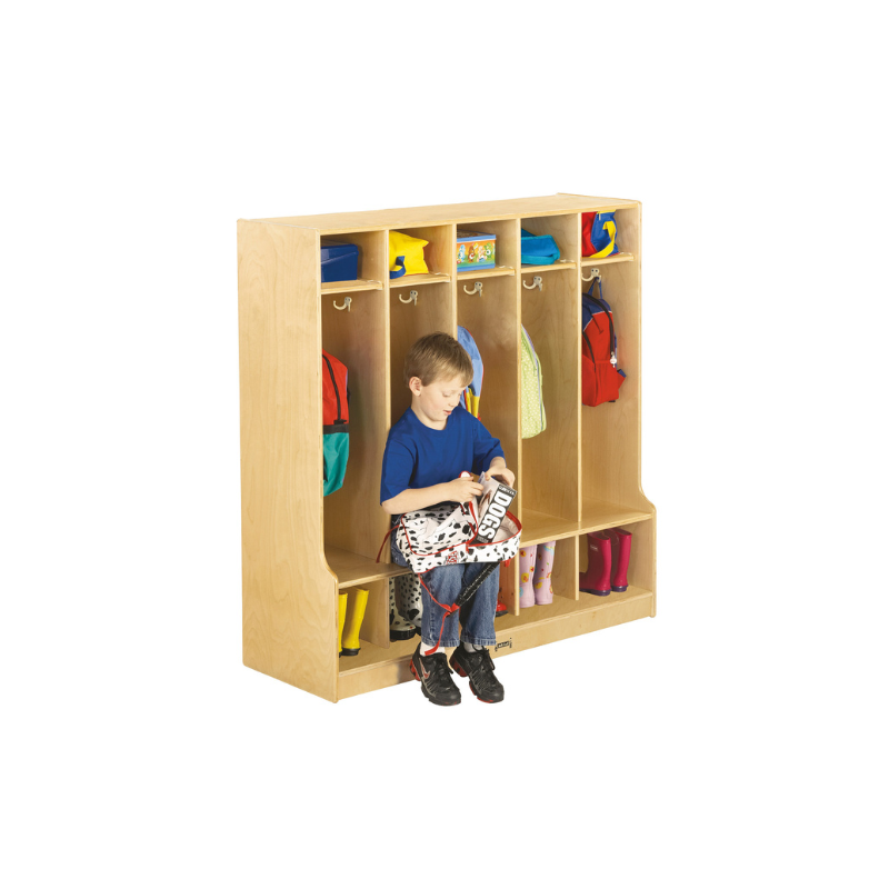 Jonti-Craft 5 Section Coat Locker with Step