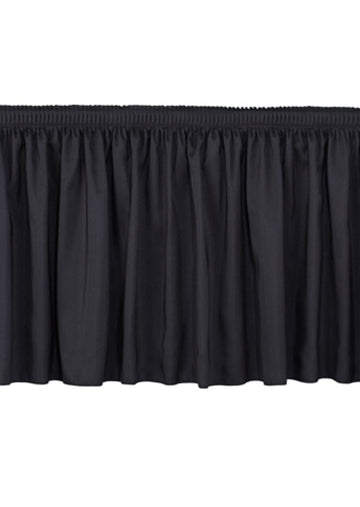 NPS 32 Height 96 Length Stage Shirred Pleat Skirting, Black