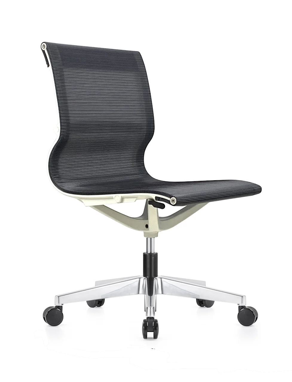 Kinetic White Frame Designer Spider Mesh Chair - No Arms
