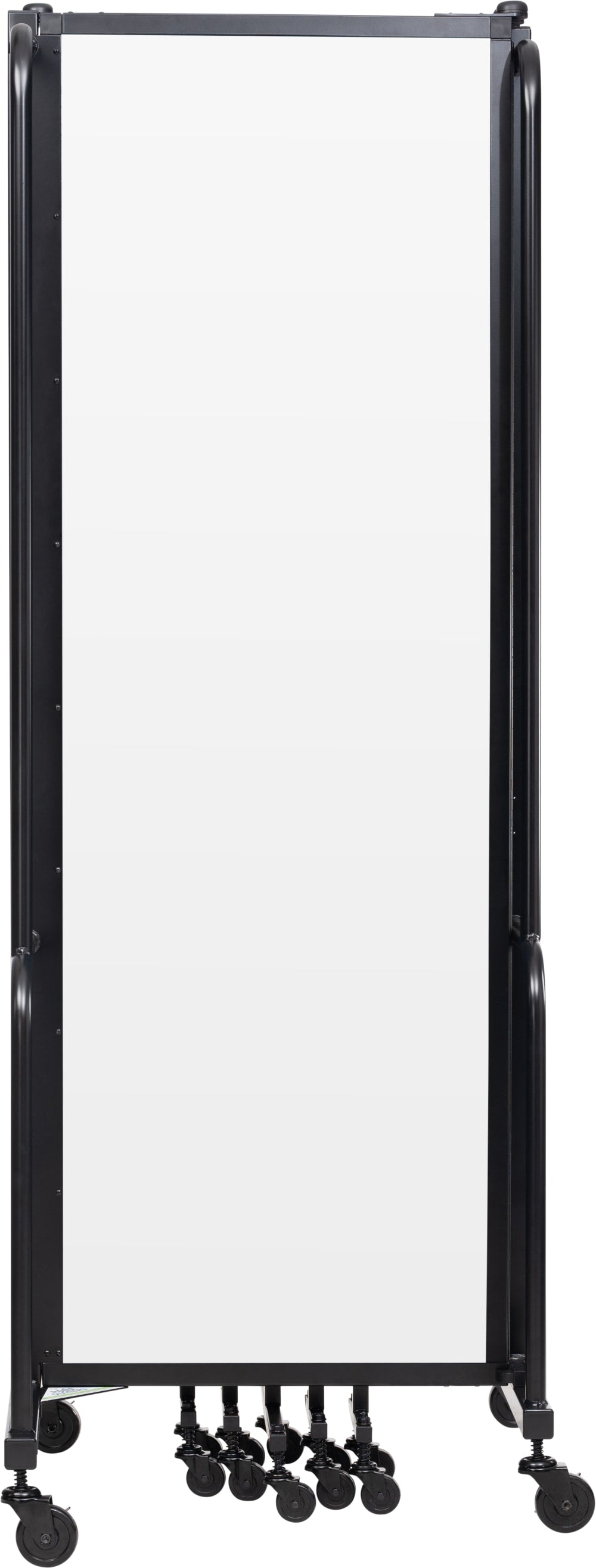 NPS Room Divider, 6' Height, 7 Sections, Whiteboard Panels, Black Frame