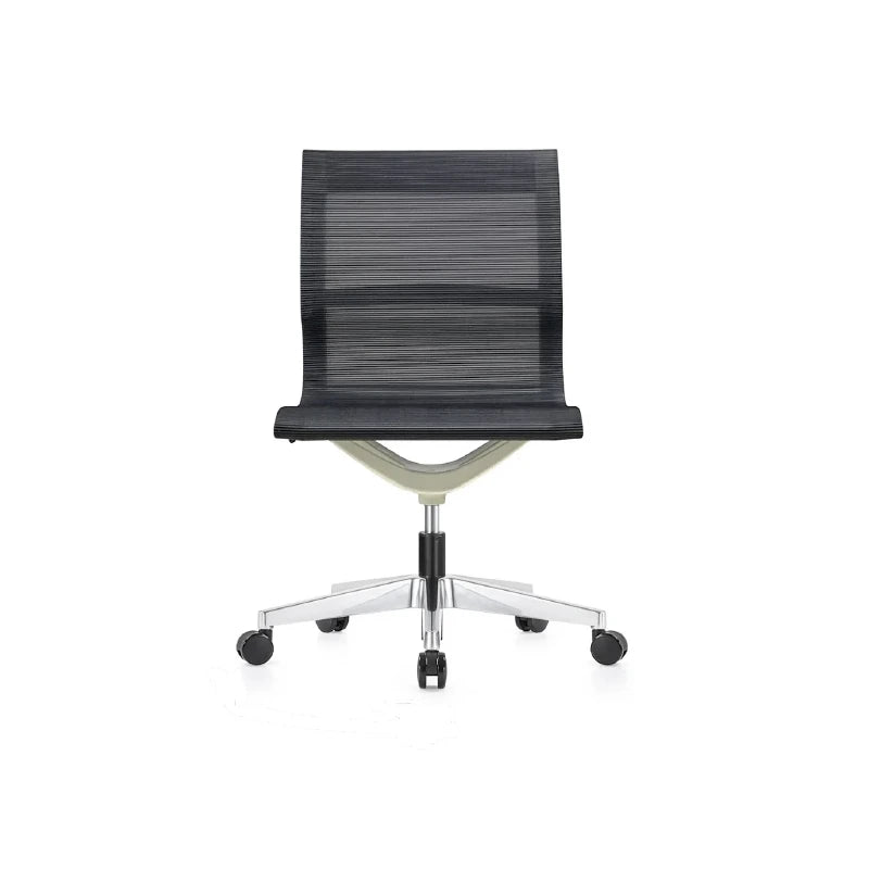 Kinetic White Frame Designer Spider Mesh Chair - No Arms